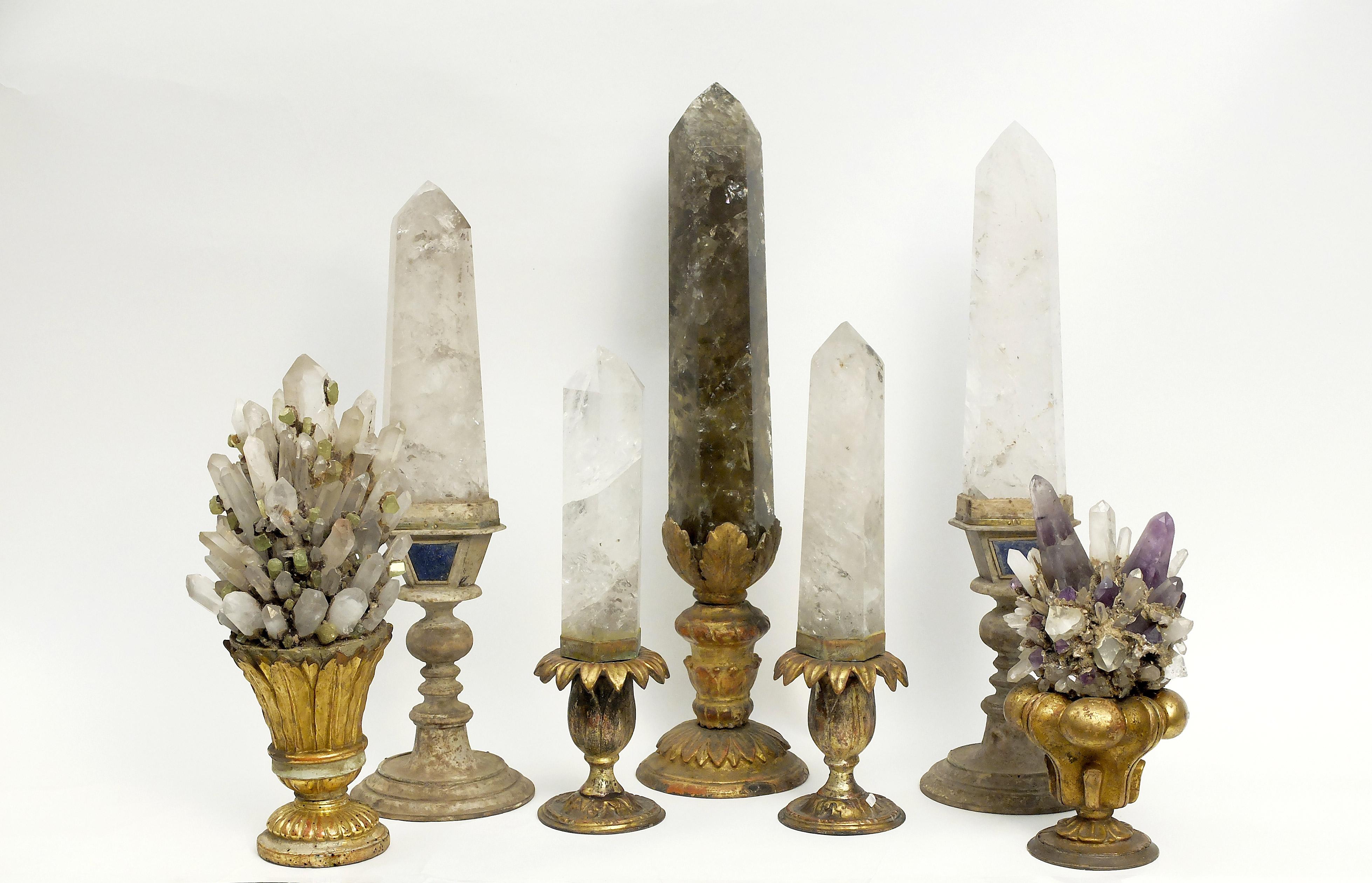 Late 19th Century Crystal Wunderkamer Naturalia Specimen, Rock Crystal and Amethyst, Italy, 1880