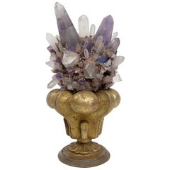 Crystal Wunderkamer Naturalia Specimen, Rock Crystal and Amethyst, Italy, 1880