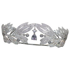 Crystal Zirconia Tiara Crown Marquise Design Statement Headband