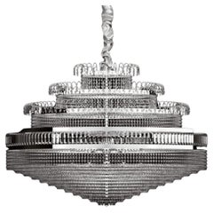 Lampadario Crystalis a 18 luci in cromo lucido e cristallo di Aggiolight