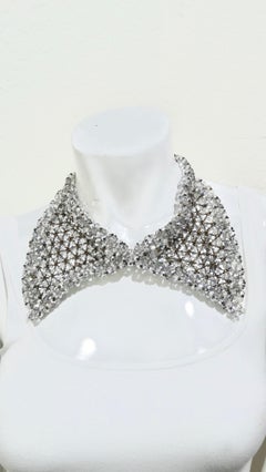 Crystalized Metal-Mesh Collar-Motif Choker