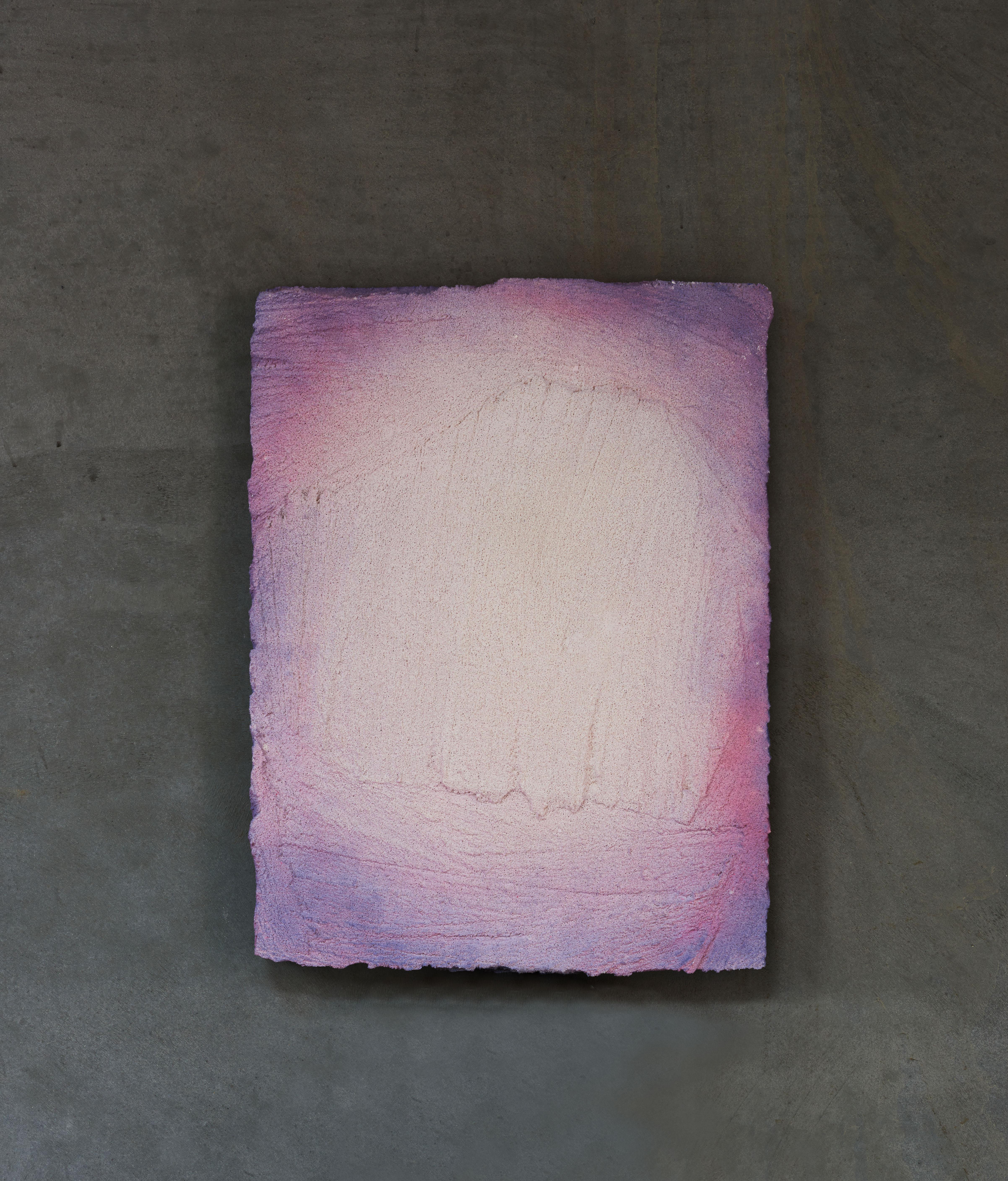 Crystall wall piece by Andredottir & Bobek
Dimensions: W 320 x H 450 cm
Materials: Reused Foam/mattress and Jesmontite Hardner in Color Purple/Pink Fade

Artificial Nature is a collaboration between the artist and design duo Josephine