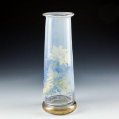 Vase Crystallerie de Pantin émaillé et moulé de façon optique Henri Berge, vers 1900