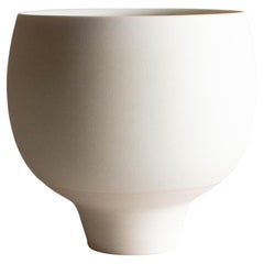 Crystalline Bowl in White Matte Glaze over White Porcelain by Lisa Fleming