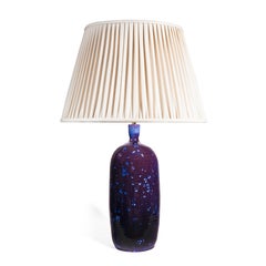 Crystalline Glazed Purple Vase Lamp