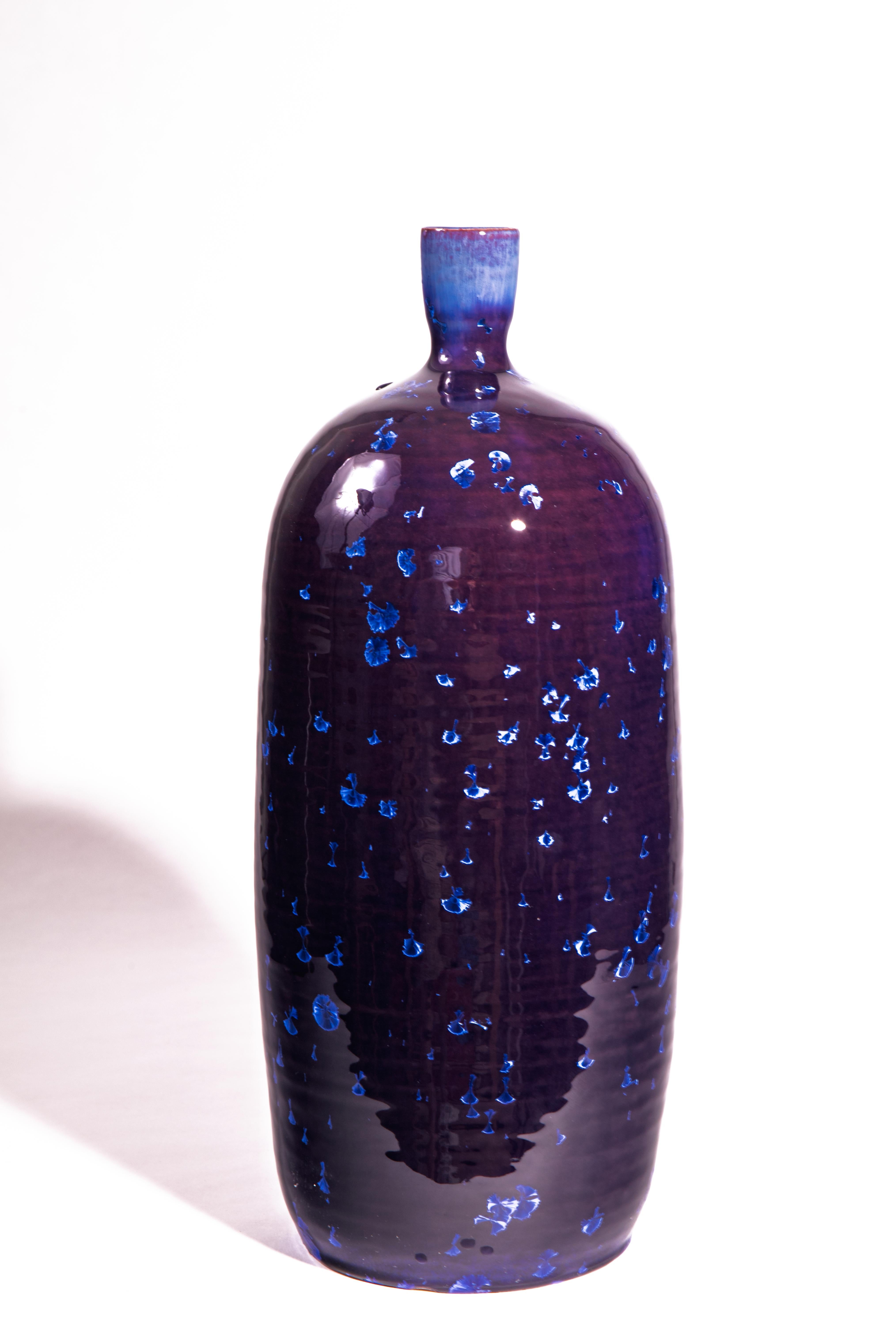 Lampe vase cristalline émaillée pourpre Neuf - En vente à London, by appointment only