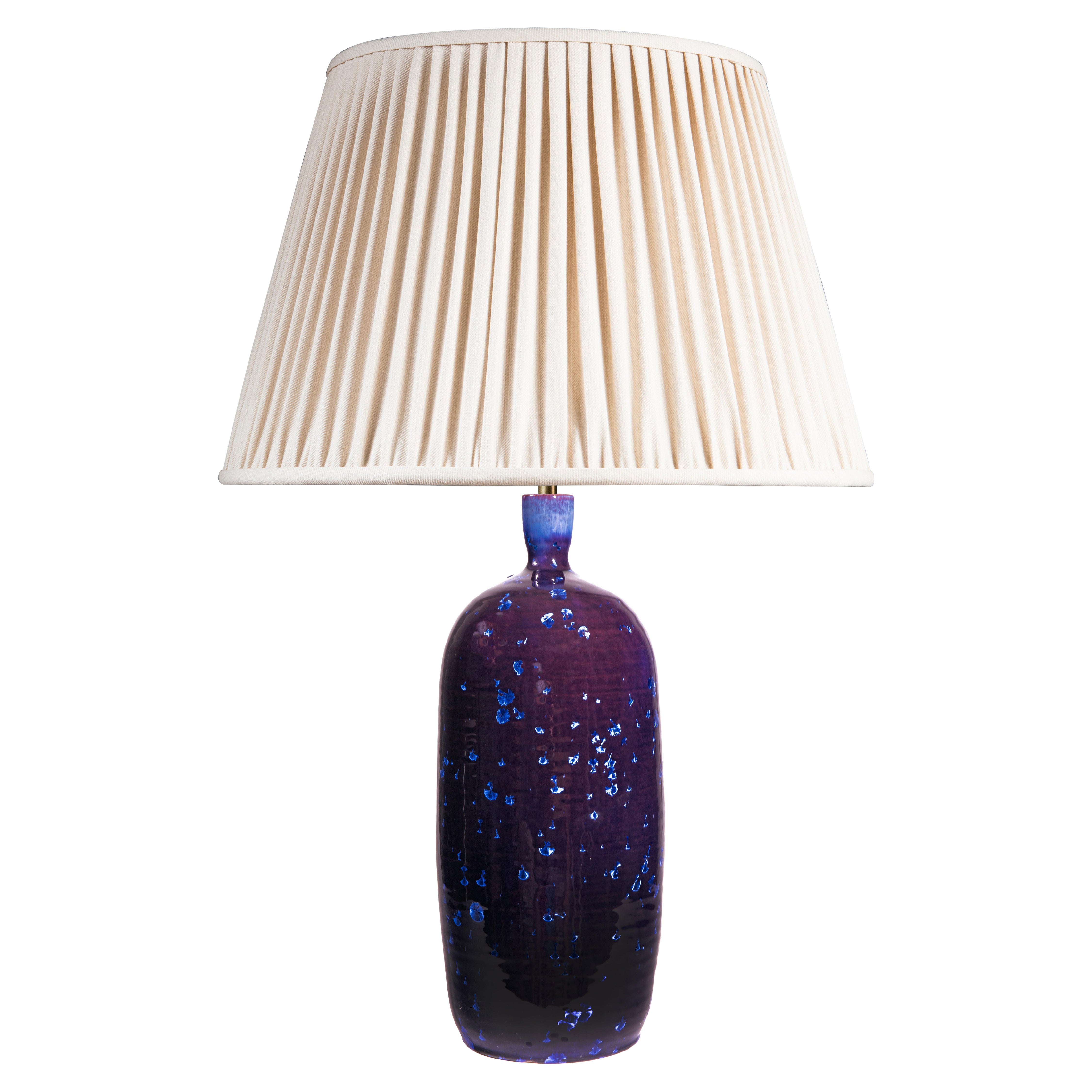 Lampe vase cristalline émaillée pourpre en vente