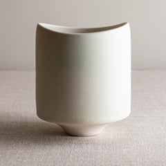 Crystalline Vase in White Matte Glaze over White Porcelain by Lisa Fleming