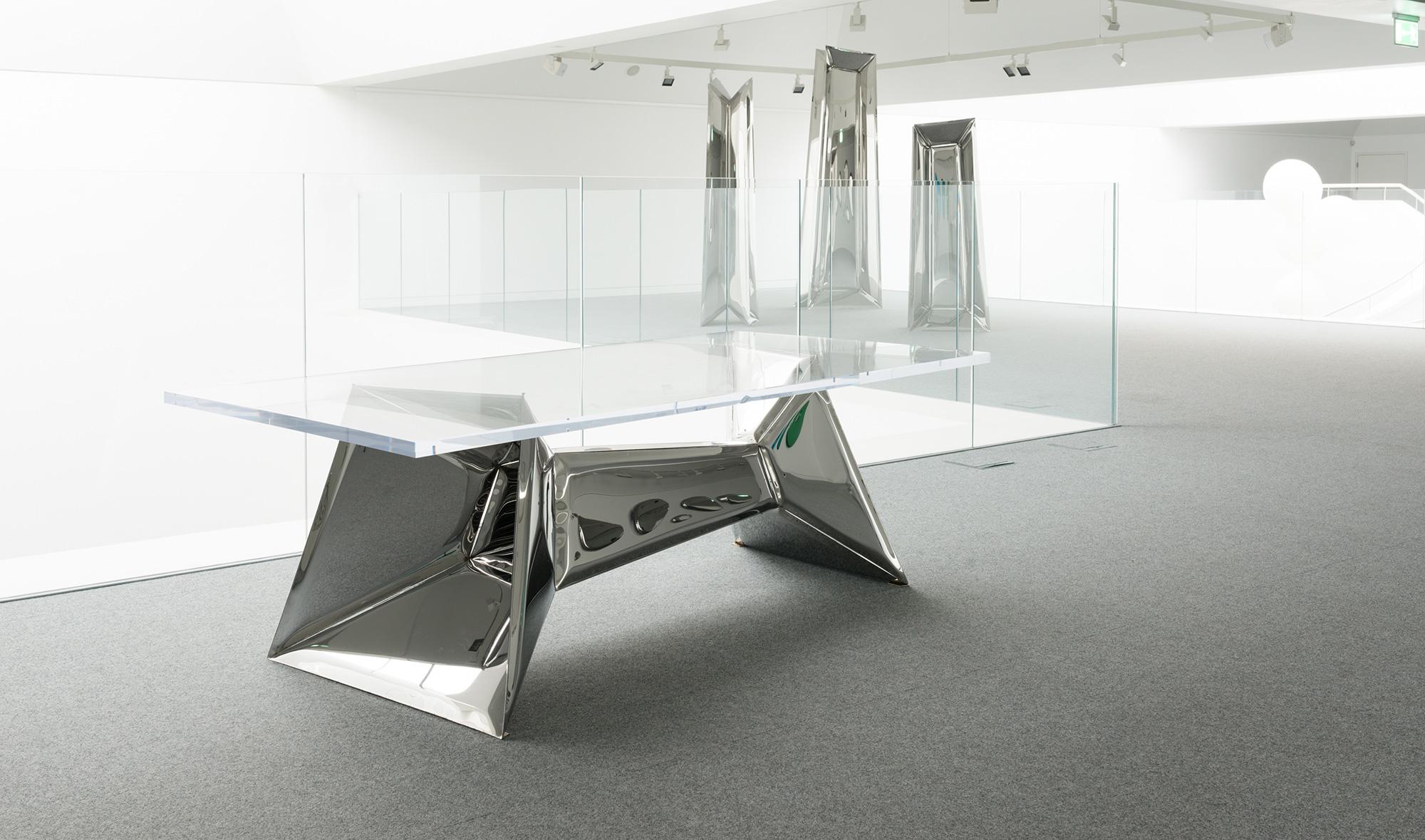 Contemporary Crystals Table by Zieta Prozessdesign 'Stainless steel and Acrylic' For Sale