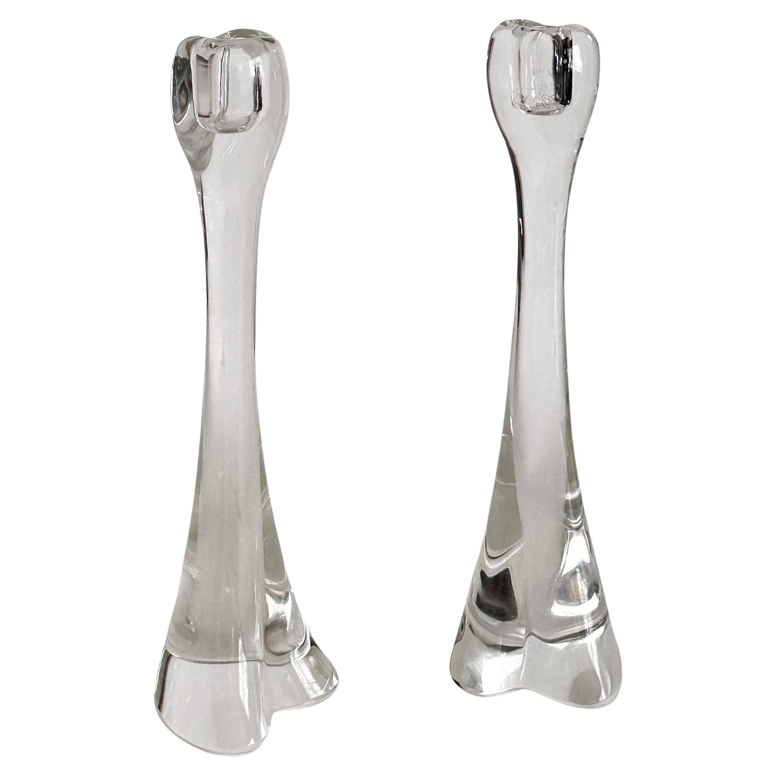 Crystel "Bone" Series Candlesticks Designed by Elsa Peretti for Tiffany & Co For Sale