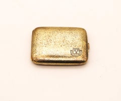 C.S. Boîte à pilules Art déco américaine Carter 1930 en or jaune 14 carats texturé