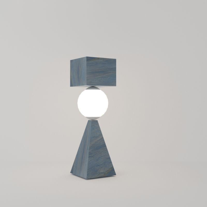 Italian CS Class, Table Lamp, Azul Macaubas with F. Wooden Case by Sissy Daniele For Sale