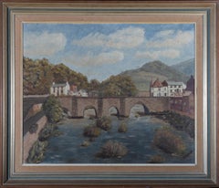 C.S. Freeman - 20th Century Oil, View with Four-Arch Bridge