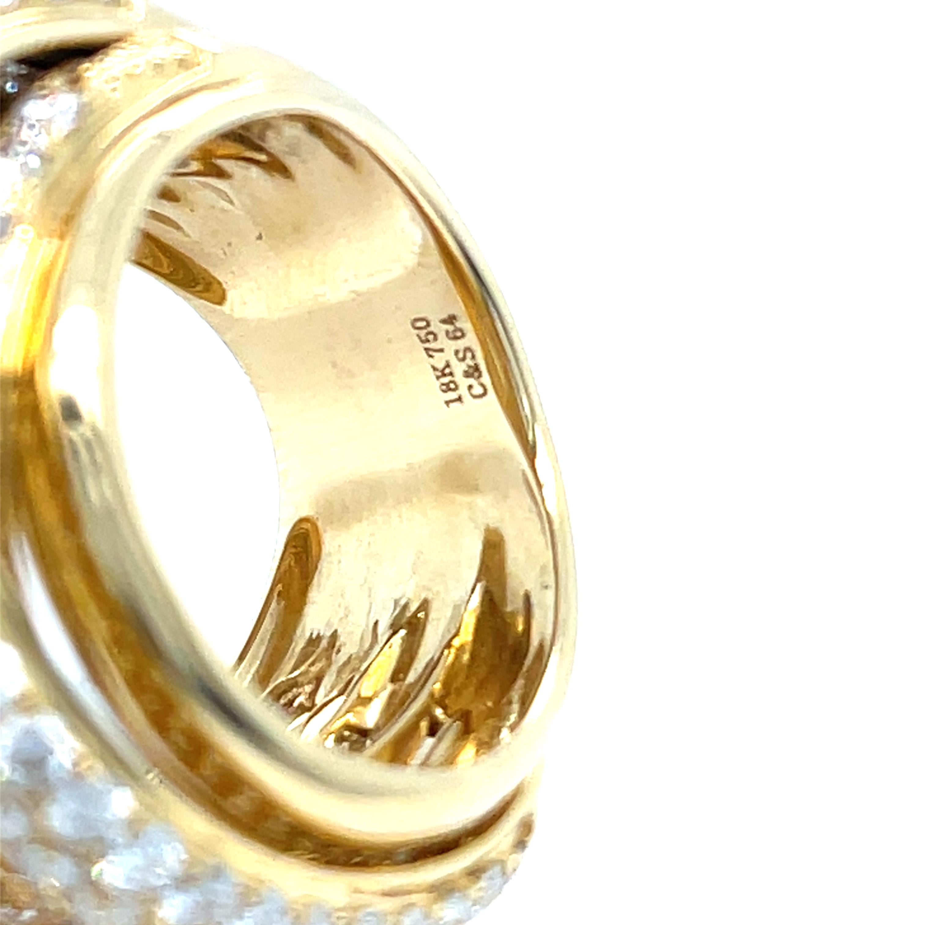 C&S Jewelers 18k Yellow Gold Appx 15ct Diamonds Multi-Band Ring size 7 26.3g im Zustand „Gut“ im Angebot in Sherman Oaks, CA