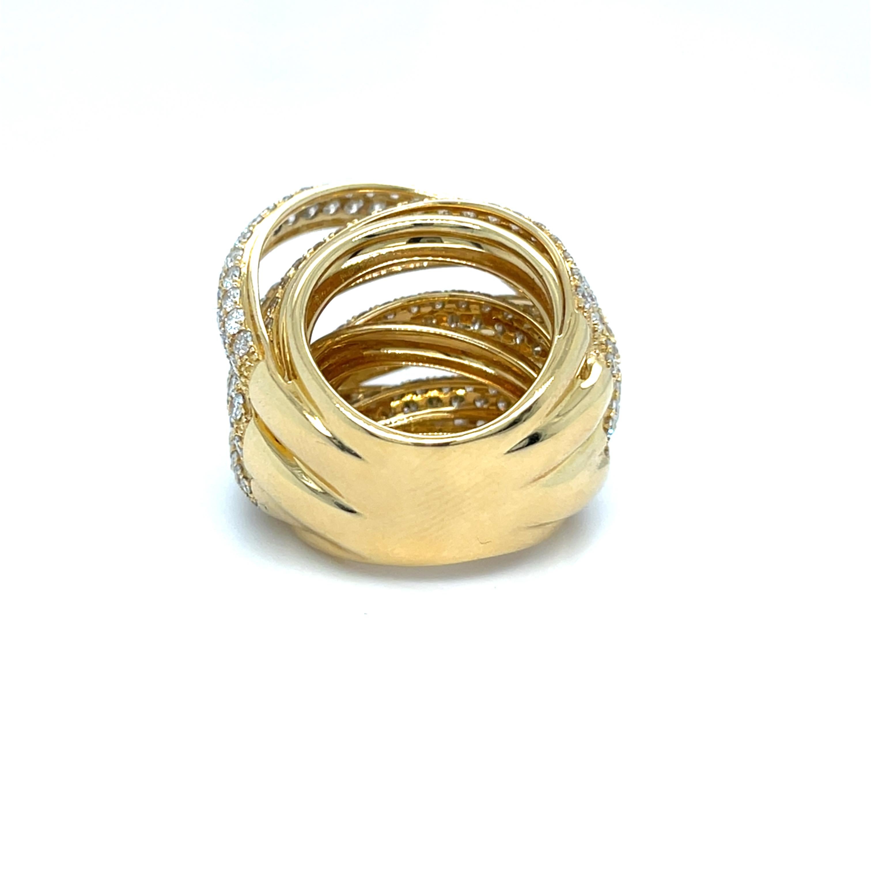 C&S Jewelers 18k Yellow Gold Appx 15ct Diamonds Multi-Band Ring size 7 26.3g im Angebot 2