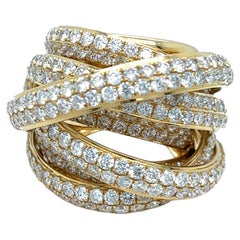 C&S Jewelers 18k Yellow Gold Appx 15ct Diamonds Multi-Band Ring size 7 26.3g