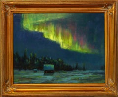 "AN EXCEPTIONAL DISPLAY" STEVE TALLEY NORTHERN LIGHTS LANDSCAPE TEXAS ARTIST