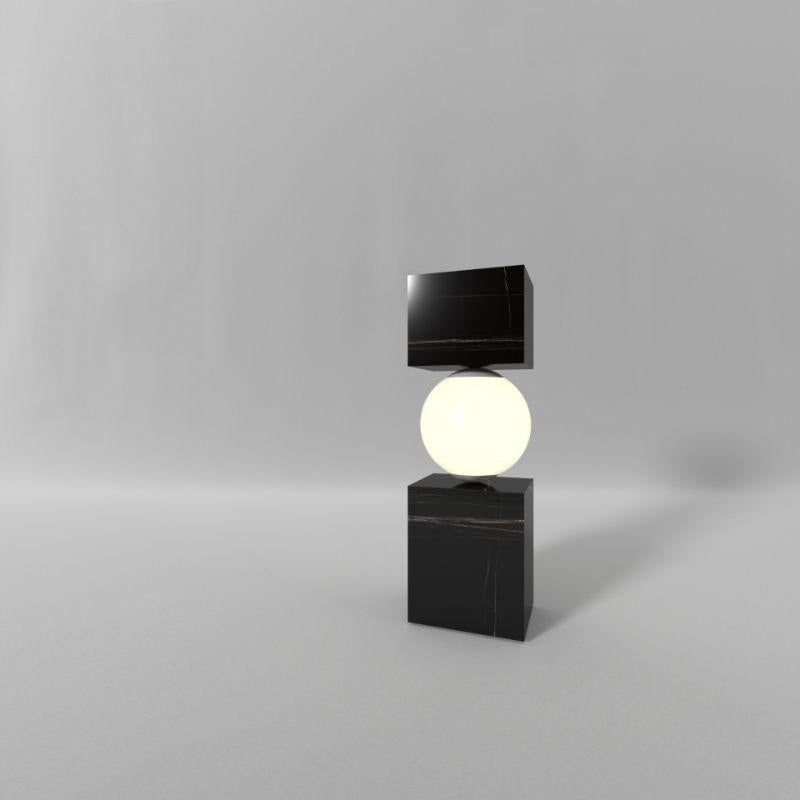Post-Modern CS, Table Lamp, Sahara Noir with F. Wooden Case by Sissy Daniele