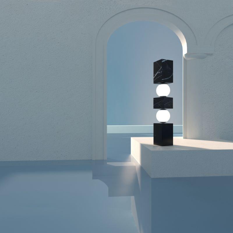Post-Modern CS Totem, Floor Lamp, Marquinia by Sissy Daniele For Sale