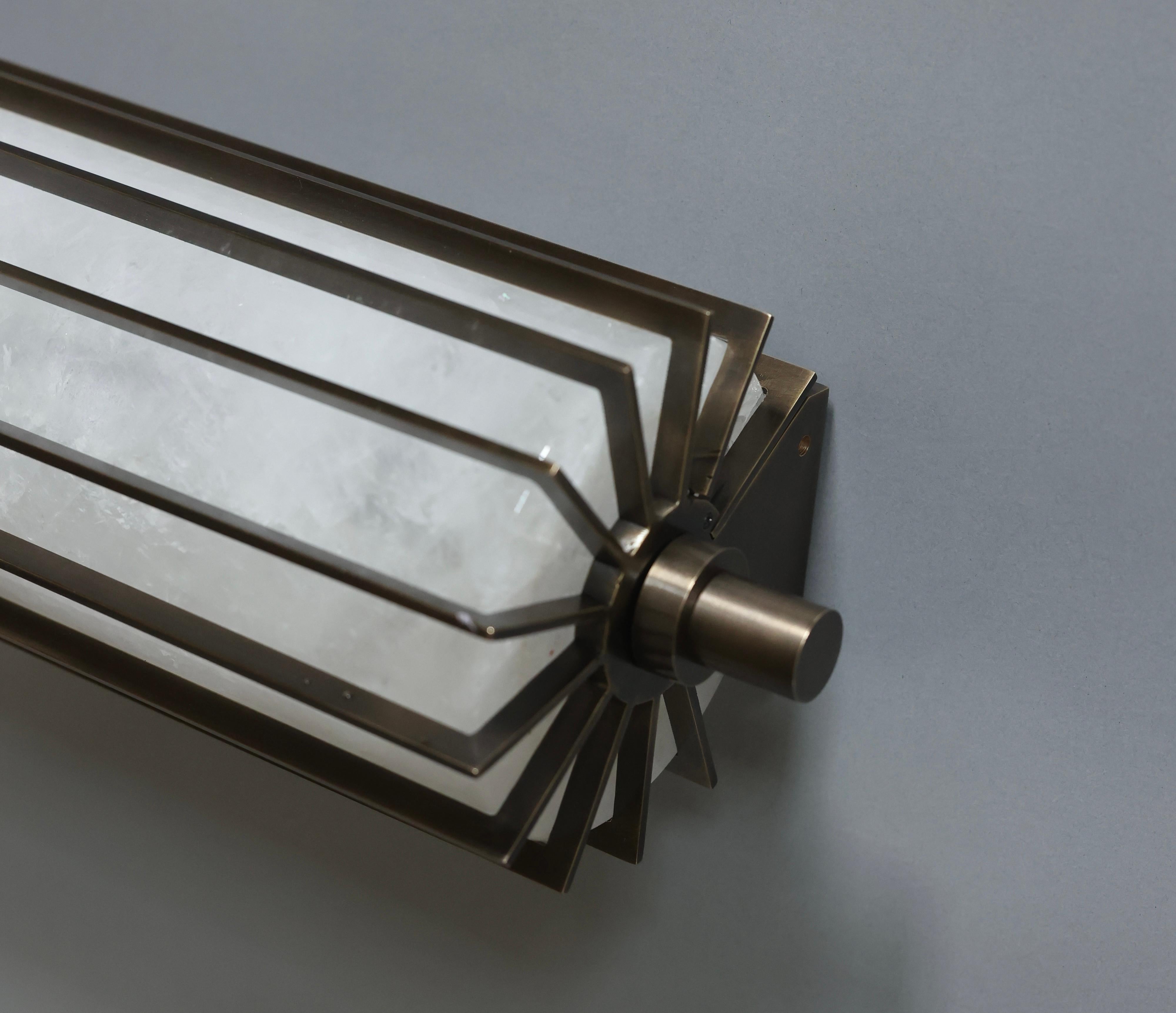 Contemporary CSA18 Rock Crystal Sconces By Phoenix For Sale