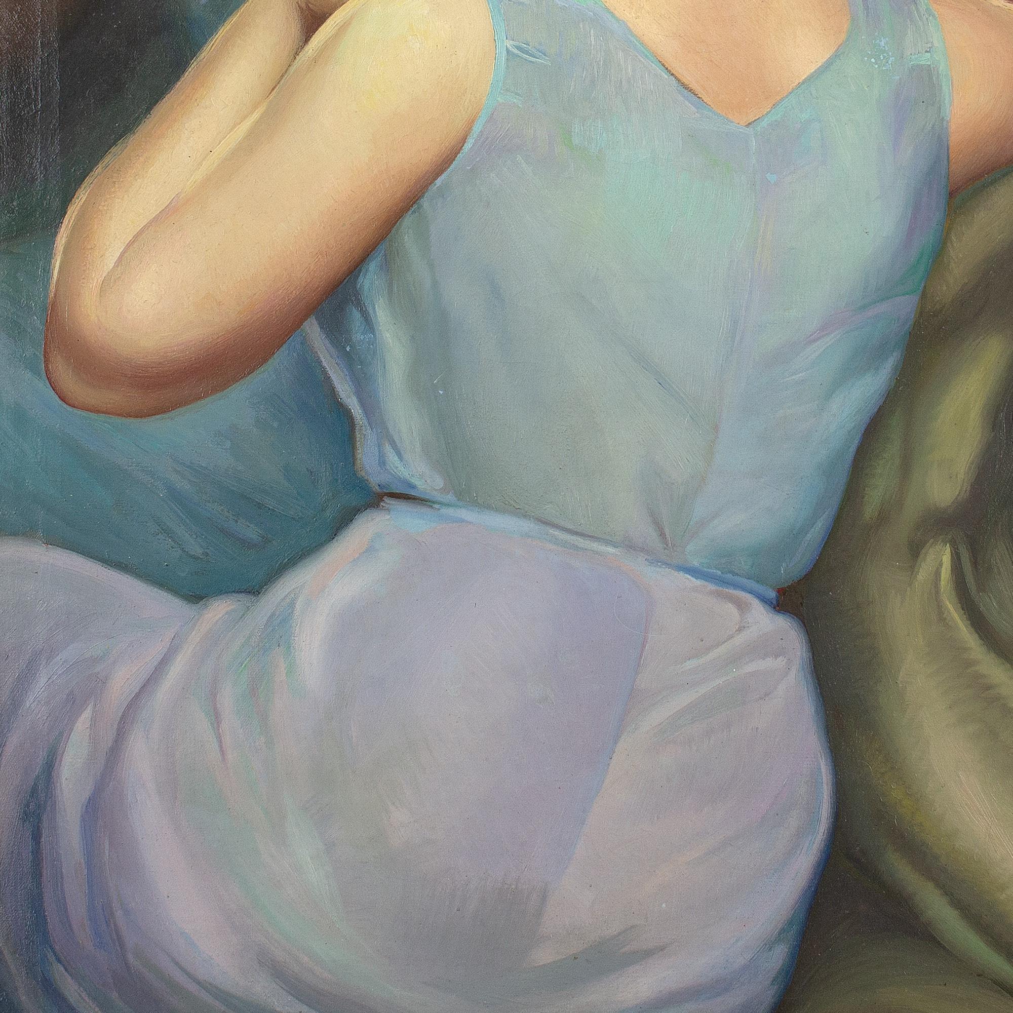 César Fernández Ardavín, Portrait Of A Girl Before A Mirror For Sale 3