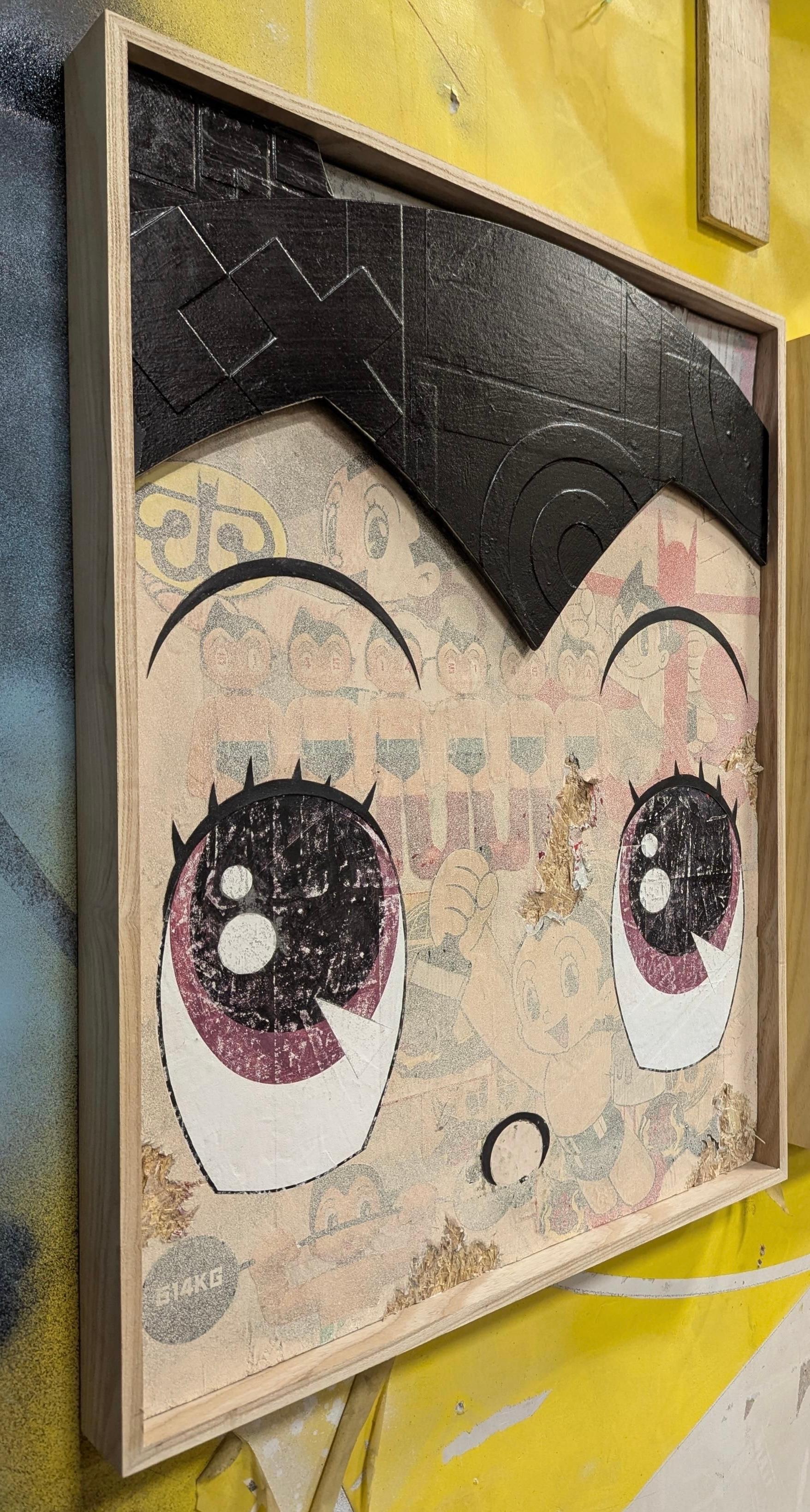 Contemporary figurative astro boy pop art mixed media interior - Pop Art Mixed Media Art by CSRK