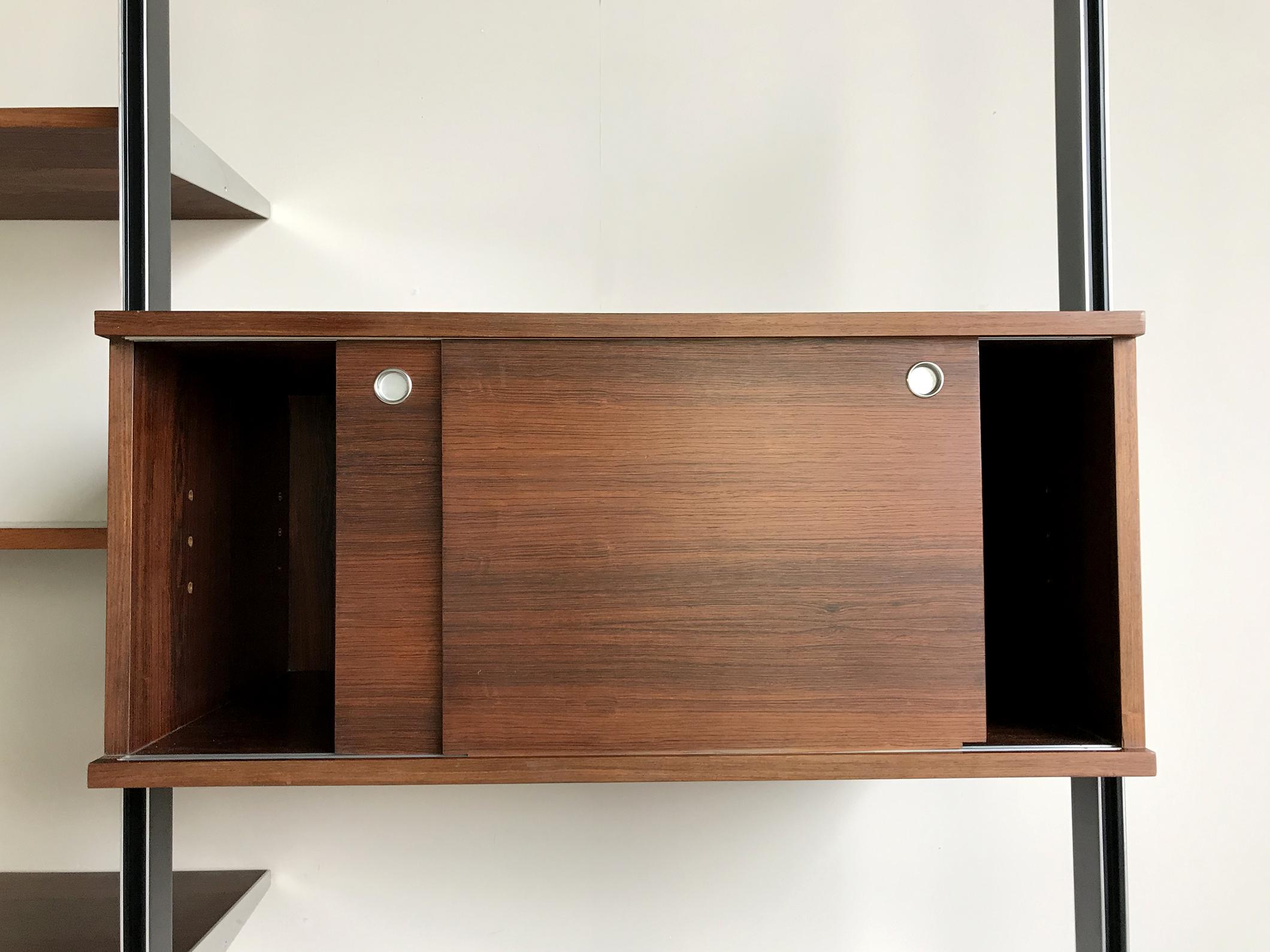 Aluminum CSS Rosewood Shelf by George Nelson for Mobilier International, 1960s