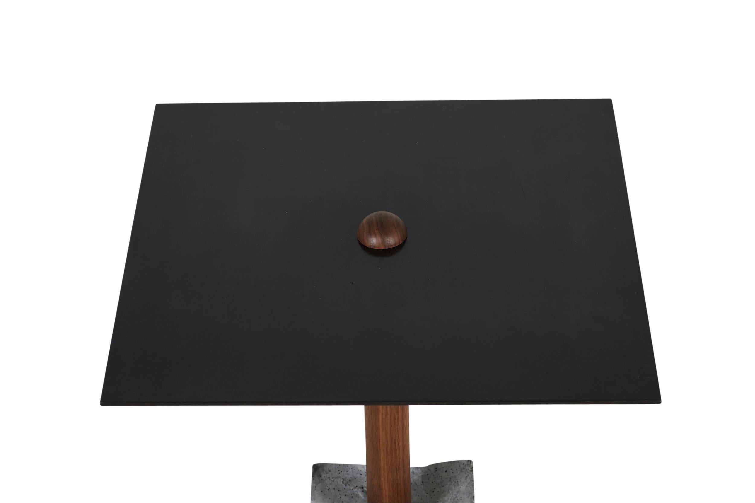 American CT-1 Blackened Steel Side Table of Walnut and 