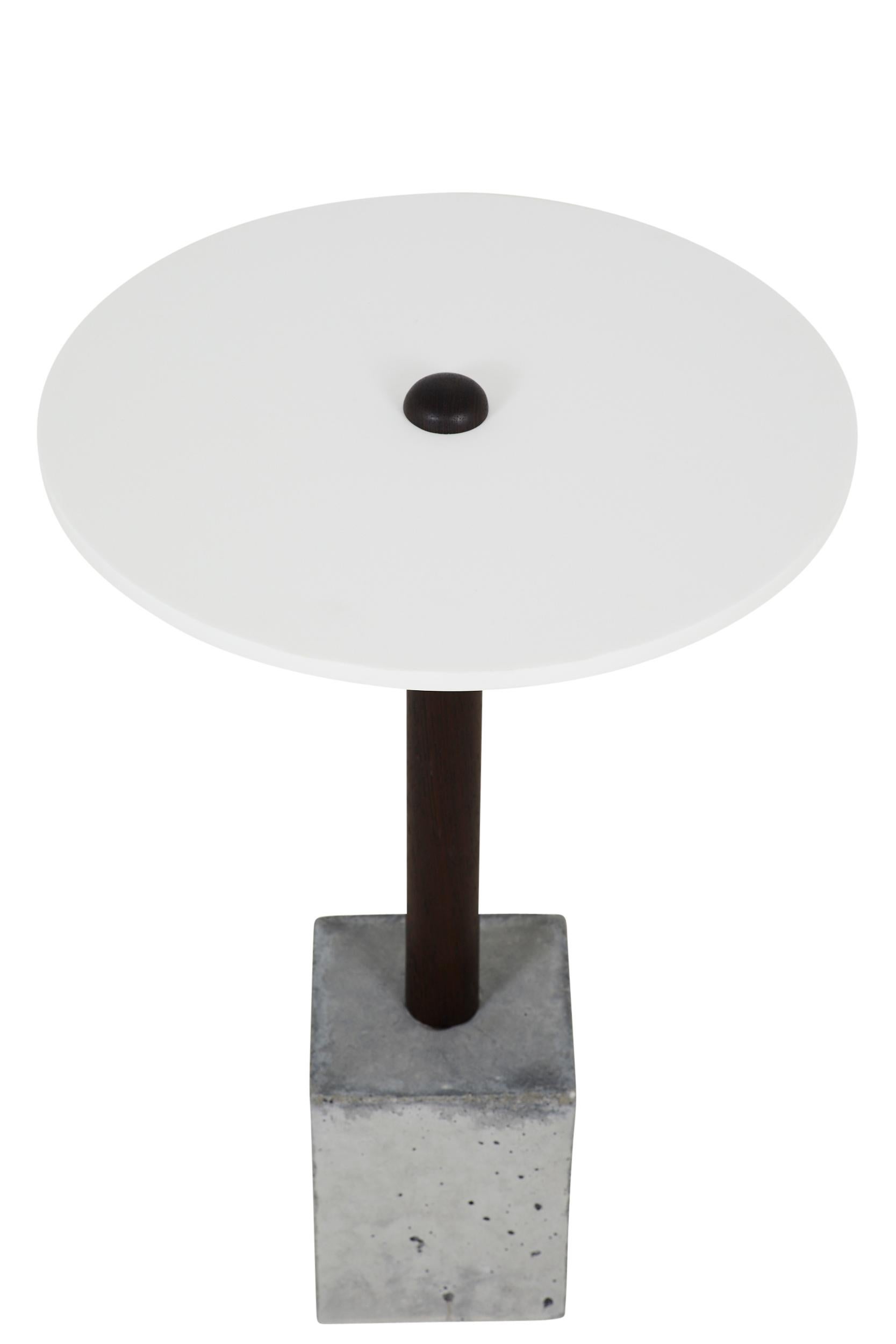 Brutalist CT-1 Cast Concrete and Corian Side Table For Sale