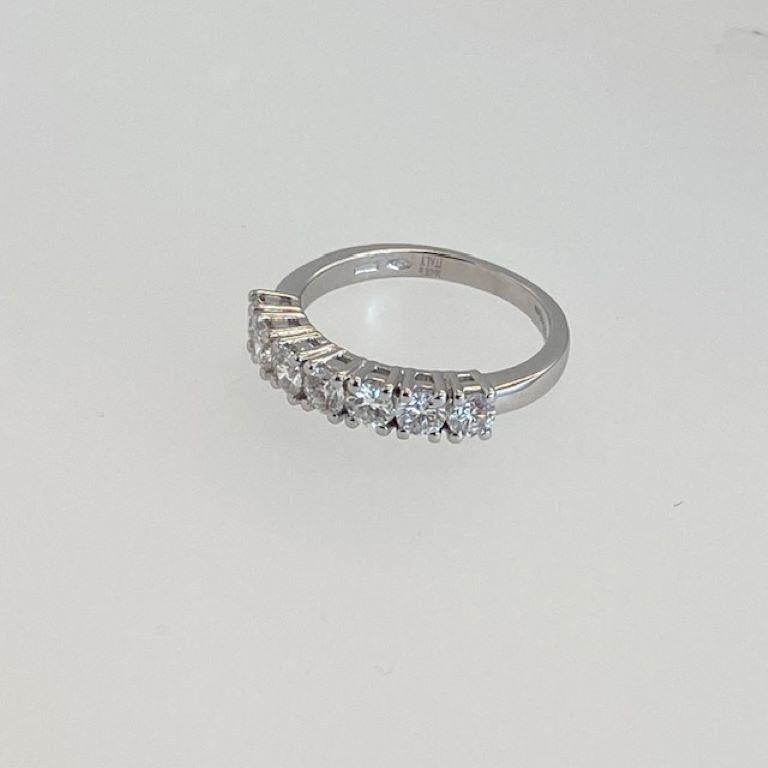   ct 1.00 riviere 7 diamond engagement ring  18 Kt White Gold  gr 3.96  For Sale 3