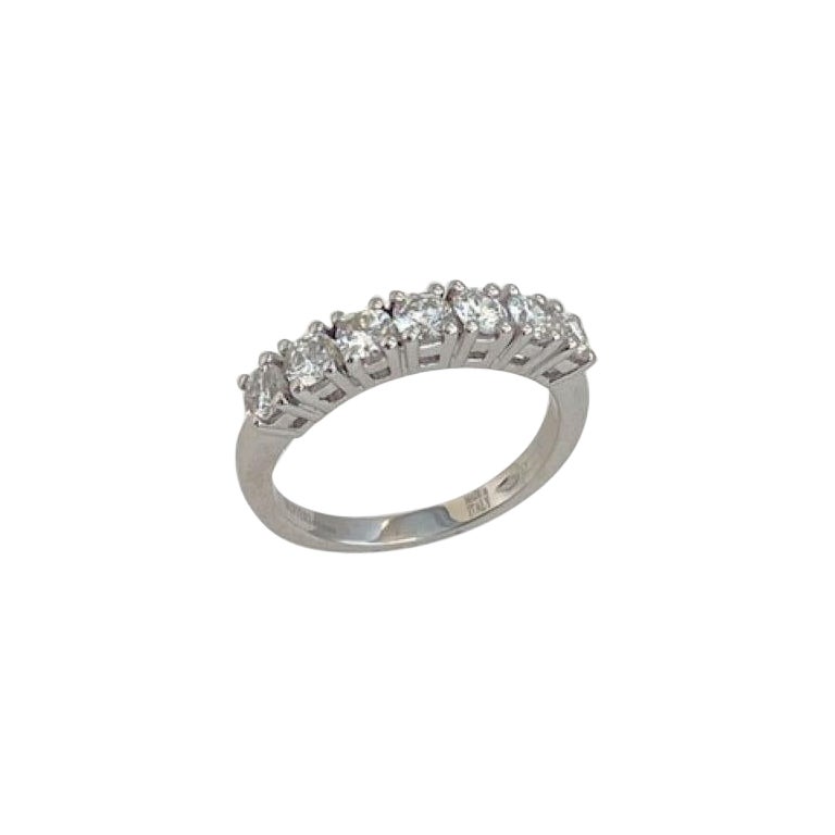 ct 1.00 riviere 7 diamants bague de fiançailles  Or blanc 18 Kt  gr 3.96 en vente