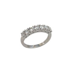 ct 1.00 riviere 7 diamond engagement ring  18 Kt White Gold  gr 3.96