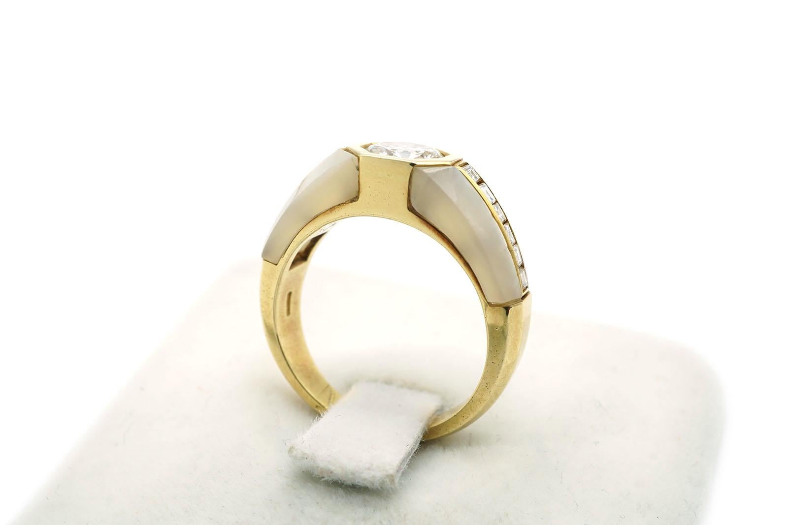 Solitär-Ring aus Gelbgold mit 1,05 Diamant im Art-déco-Stil für Damen oder Herren im Angebot