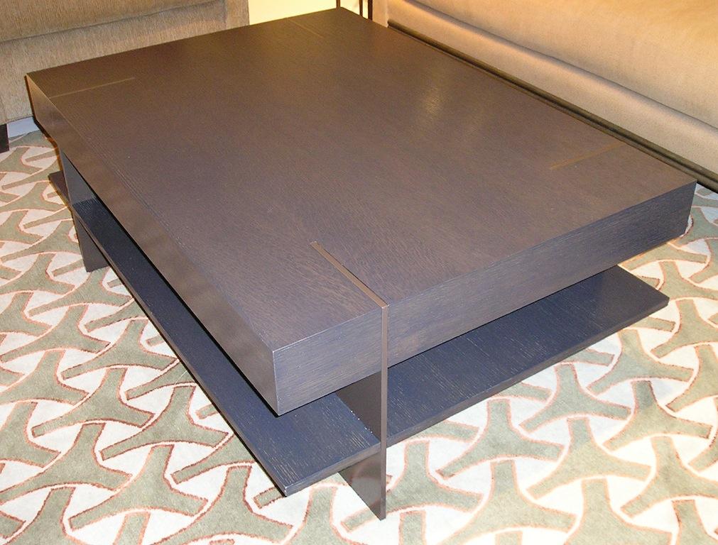 American CT-21S Coffee Table with Shelf and Metal Legs by Antoine Proulx For Sale