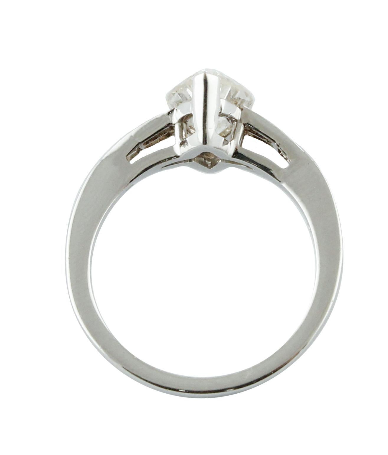  Bague solitaire en or blanc 18 carats avec 2, 20 diamants Pour femmes 