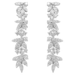 Certified 3.20 Carats Diamonds 18K Gold Earrings 