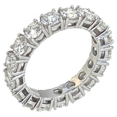 3,97 Carati Anello Eternity Taglio Brillante, Oro Bianco 18 Carati