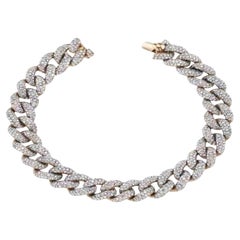 Ct 5, 68 de Diamantes en Pulsera Groumette de Oro de 18k