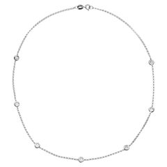 0.70 Carat Diamond 18 Carat White Gold 'Diamond by the Yard' Chain Necklace