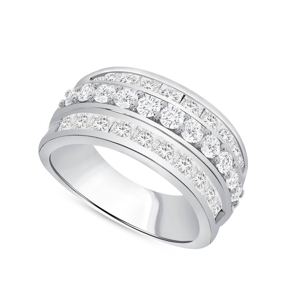 For Sale:  Ct. Tw. Round and Princess Cut Men's Diamond Ring 4