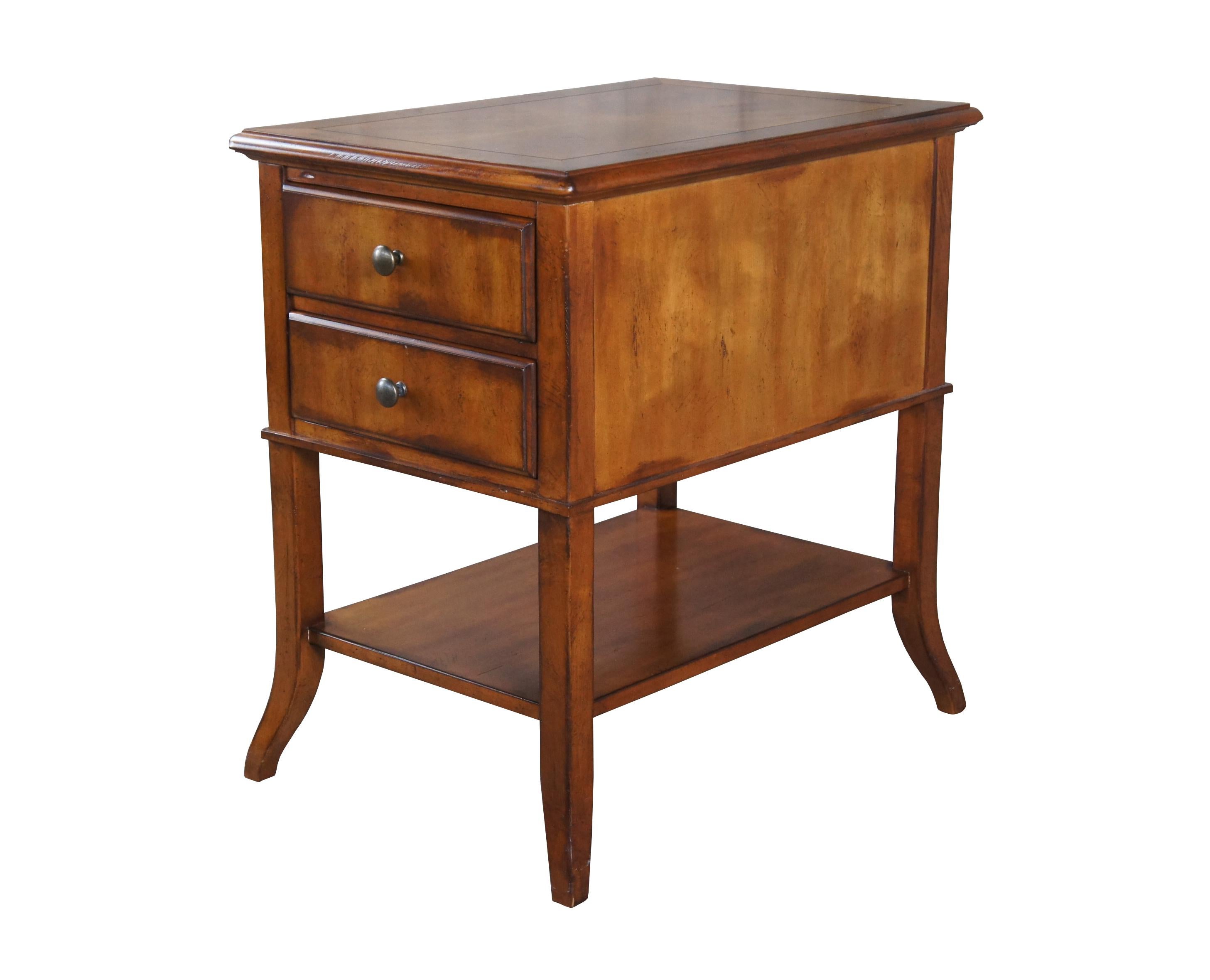 CTH Sherrill Occasional Tiered Two Drawer Side Accent Table Nighstand 28