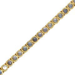 CTW 11 Natural Blu Sapphire Gold Tennis Bracelet
