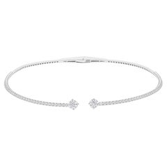 Collier ras-du-cou certifié CTW 5.12, diamants de couleur SI/H, en or blanc 14 carats
