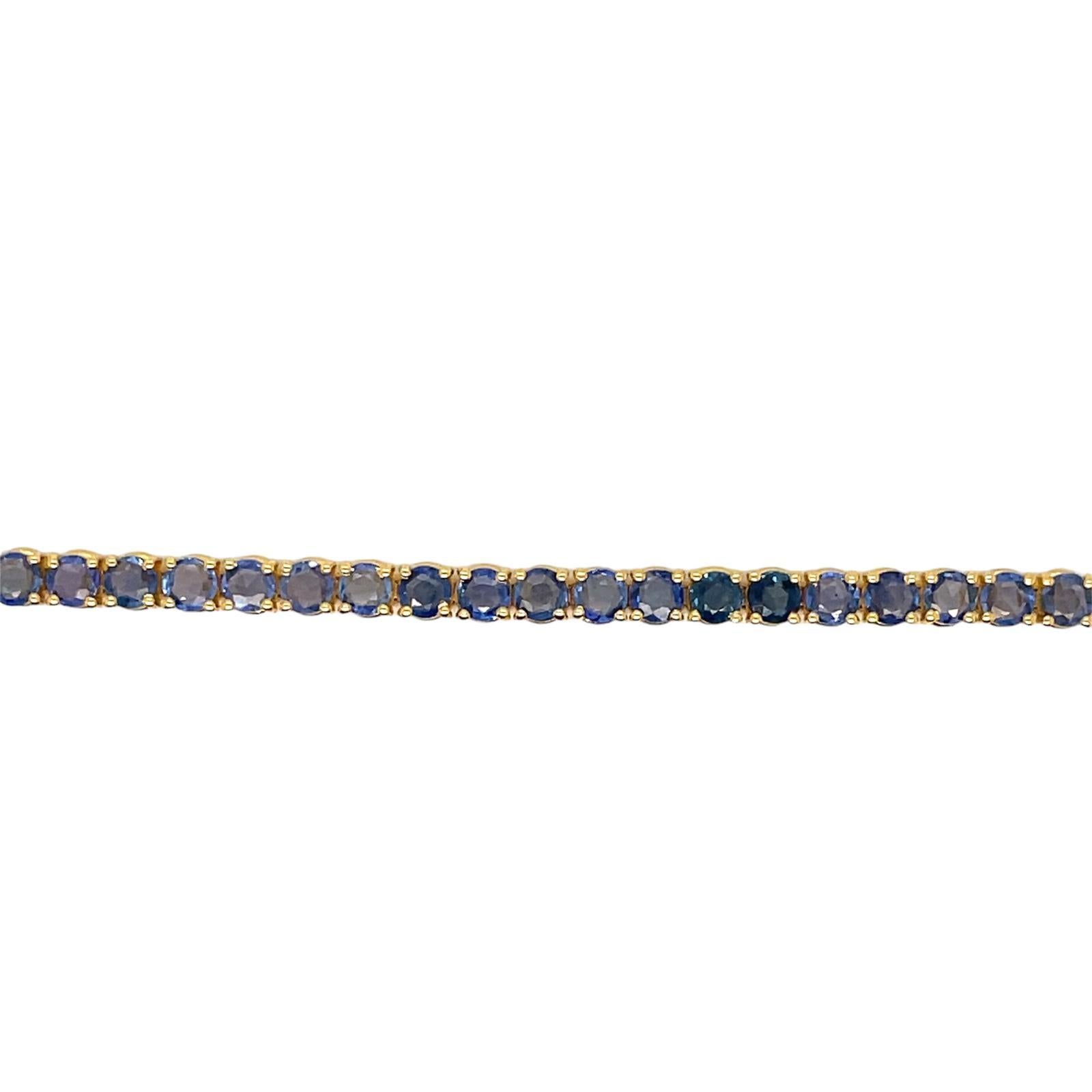 CTW 6 Zafiro Azul Natural Pulsera de Tenis de Oro Moderno en venta
