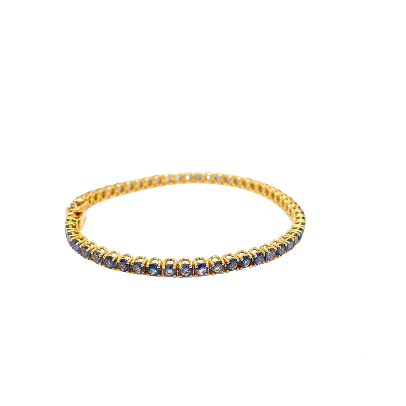 CTW 6 Zafiro Azul Natural Pulsera de Tenis de Oro en Nuevo estado para la venta en Napoli, NA