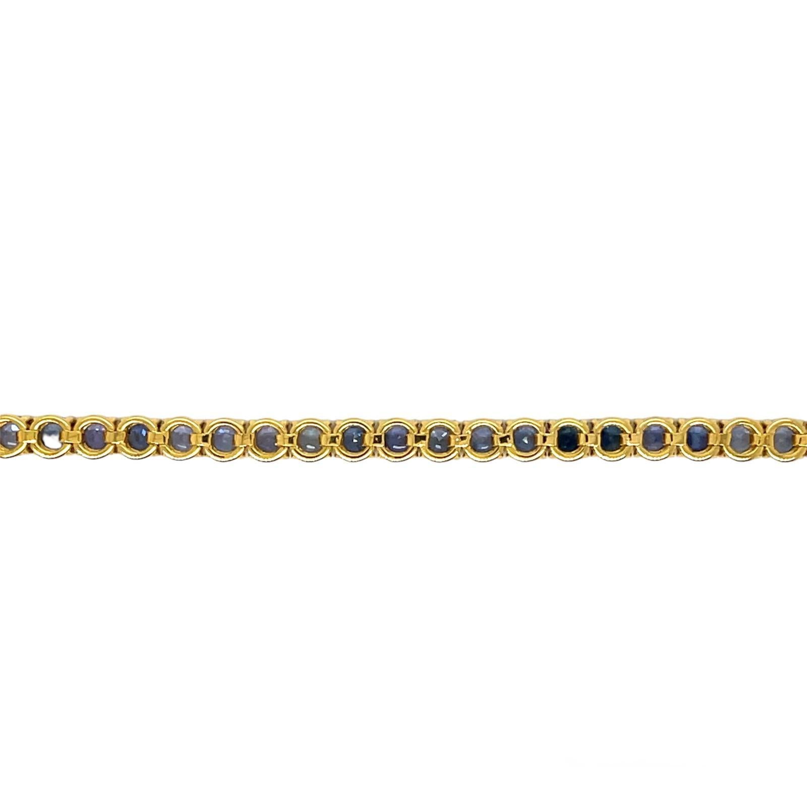 Femenino o masculino CTW 6 Zafiro Azul Natural Pulsera de Tenis de Oro en venta