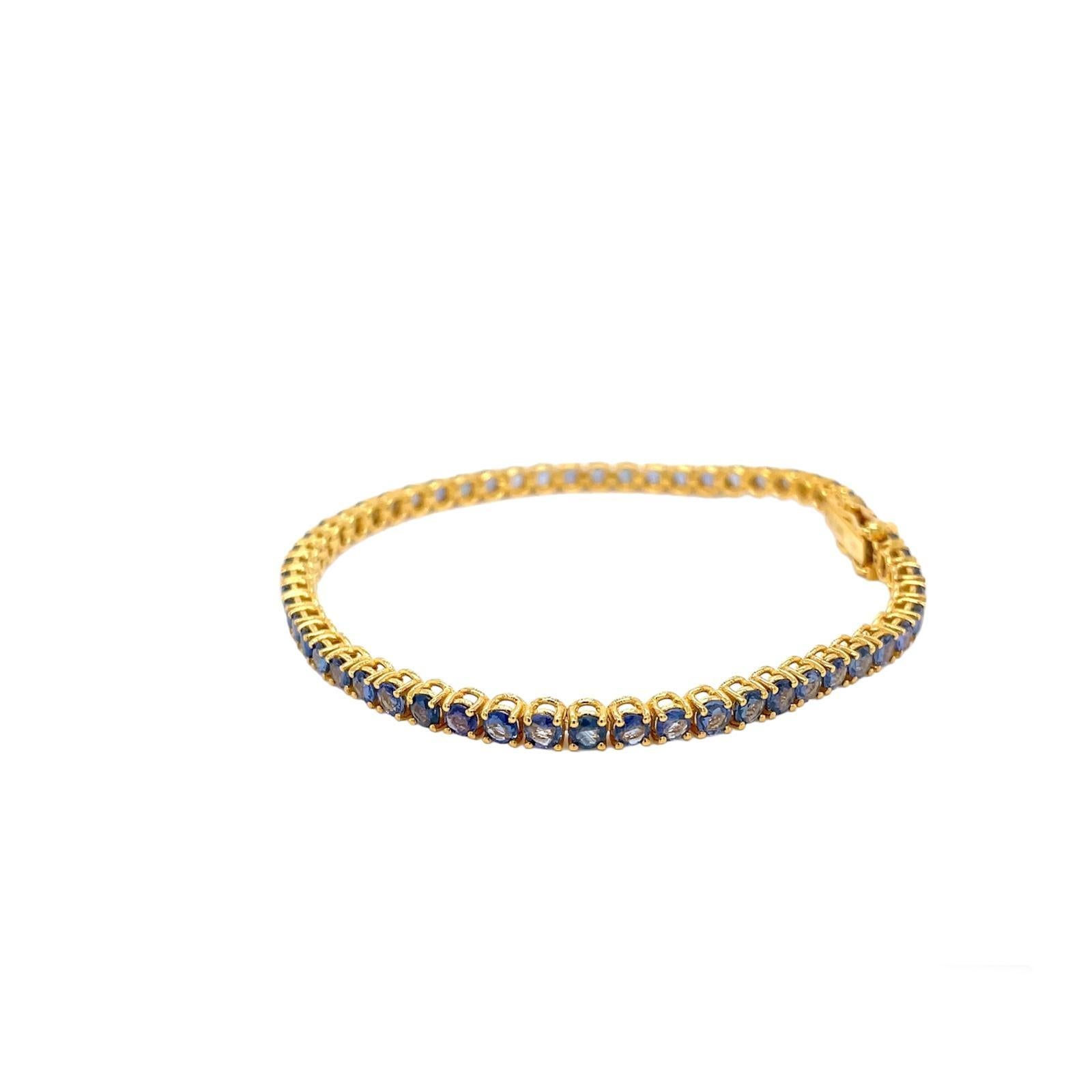 CTW 6 Zafiro Azul Natural Pulsera de Tenis de Oro en venta 1