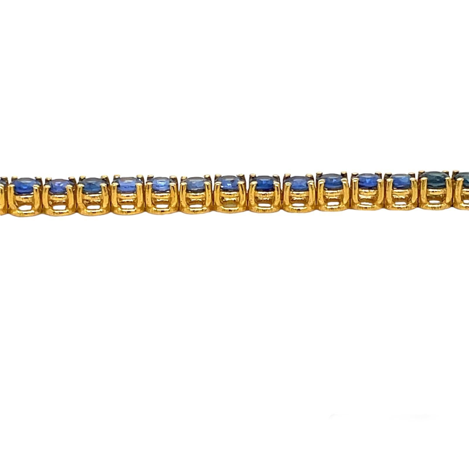 CTW 6 Zafiro Azul Natural Pulsera de Tenis de Oro en venta 3