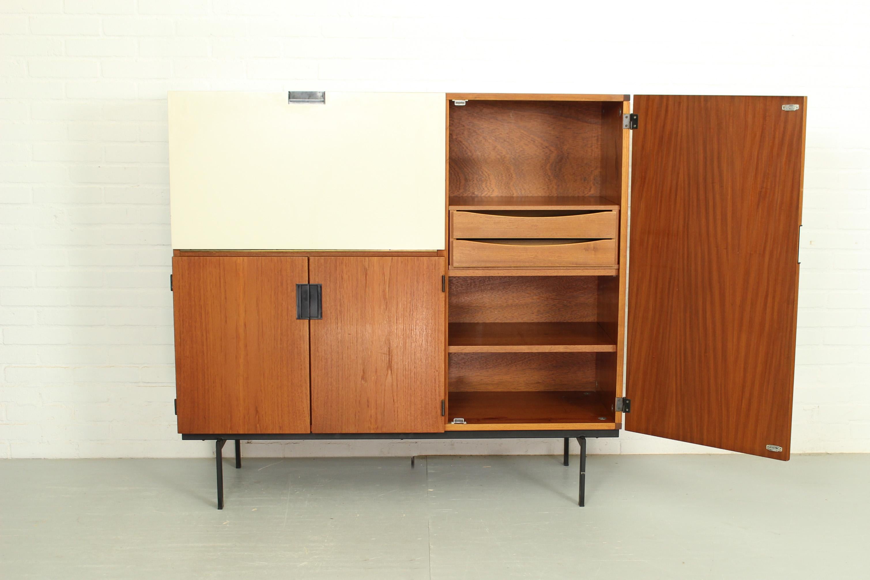 Metal CU01 Teak Cabinet by Cees Braakman for Pastoe, 1958 For Sale