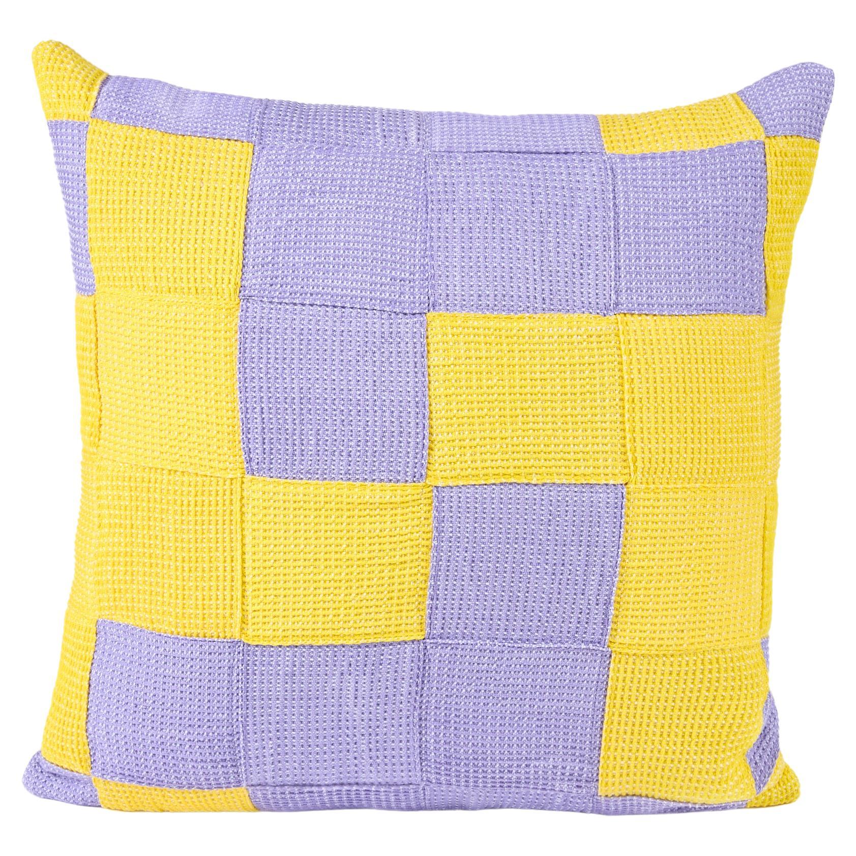 Cuadritos Uva Quilted Cushion For Sale